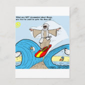 Carte Postale Moses Surfs Drôle Cartoon Tee - shirt Cadeaux Obje (Devant)
