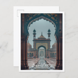 Carte Postale Mosquée Badshahi à Lahore Art Voyage célèbre place