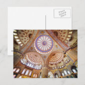 Carte Postale Mosquée Bleue Intérieur à Istanbul (Devant / Derrière)