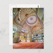 Carte Postale Mosquée Bleue Intérieur à Istanbul (Devant / Derrière)