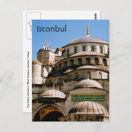 Carte Postale mosquée bleue istanbul (Devant / Derrière)