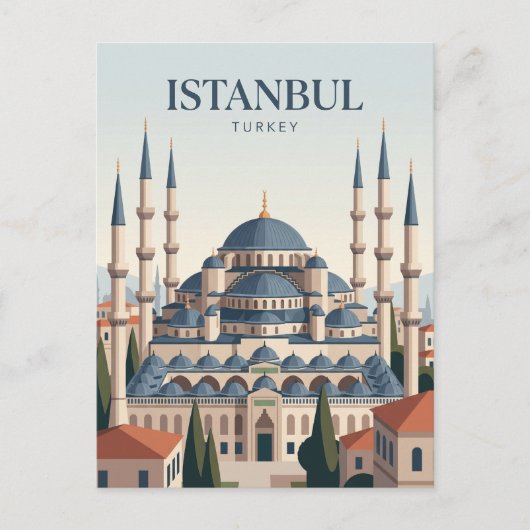 Carte Postale Mosquée Bleue Turquie (Devant)