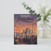 Carte Postale Mosquée Bleue Turquie (Debout devant)