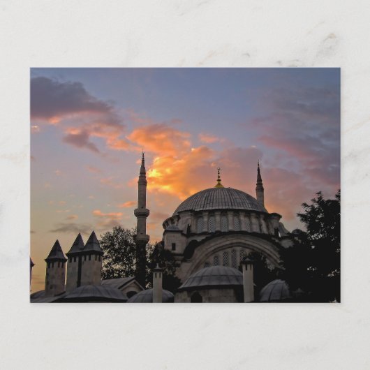 Carte Postale Mosquée d'Istanbul au coucher du soleil (Devant)