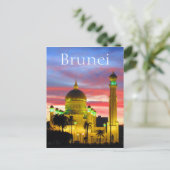 Carte Postale mosquée du coucher de soleil de brunei (Debout devant)