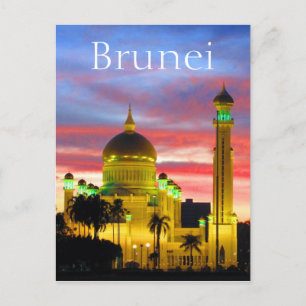 Carte Postale mosquée du coucher de soleil de brunei