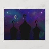 Carte Postale Mosquée du Ramadan avec ciel nocturne magique (Devant)