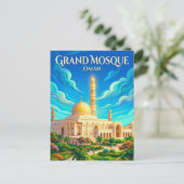Carte Postale Mosquée du Sultan Qaboos Oman (Debout devant)