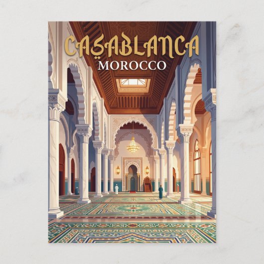 Carte Postale Mosquée Hassan II Maroc (Devant)