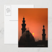 Carte Postale Mosquées au coucher du soleil (Devant / Derrière)