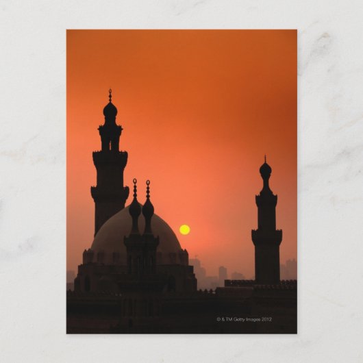 Carte Postale Mosquées au coucher du soleil (Devant)