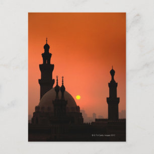 Carte Postale Mosquées au coucher du soleil