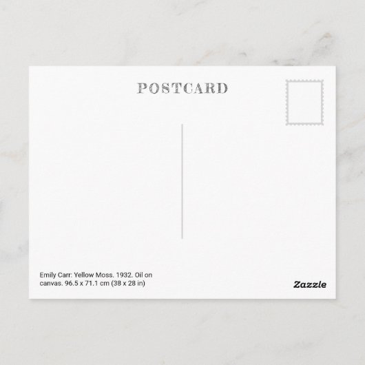 Carte Postale Moss jaune | Emily Carr | (Dos)