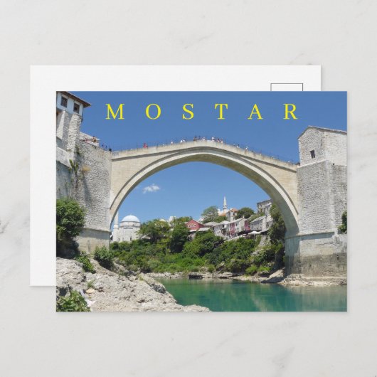 Carte postale Mostar Old Bridge et Old Town (Devant / Derrière)