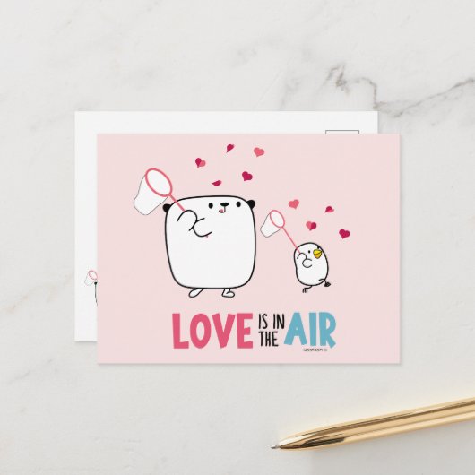 Carte Postale Mostropi│Love is in the air (Devant/Arrière en situation)