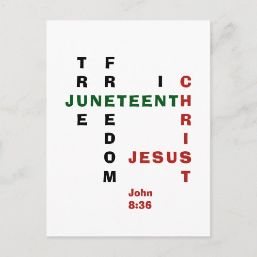 Carte Postale Mot-clé Christian JUNETEENTH (Devant)