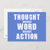 Carte Postale Mot d'action pensé (Devant / Derrière)