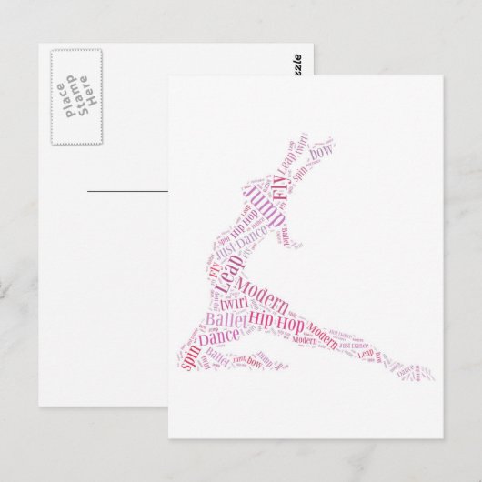 Carte Postale Mot de danse Cloud rose (Devant / Derrière)