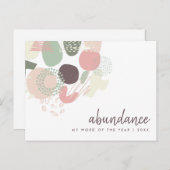 Carte Postale Mot de l'année Pastel Abstrait (Devant / Derrière)