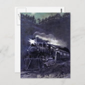 Carte Postale Moteur à vapeur magique Train victorien (Devant / Derrière)