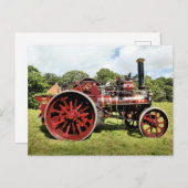 Carte Postale moteur à vapeur vintage (Devant / Derrière)