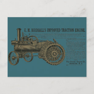 Carte Postale Moteur de traction à vapeur Birdsall 1889 Tracteur