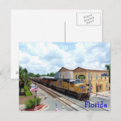 Carte Postale Moteur de train jaune Union Pacifique (Devant / Derrière)