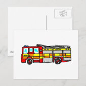 Carte Postale Moteur d'incendie (Devant / Derrière)