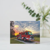 Carte Postale Moteur d'incendie Sunset (Debout devant)