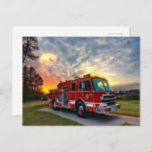 Carte Postale Moteur d'incendie Sunset (Devant / Derrière)