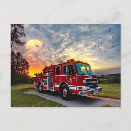 Carte Postale Moteur d'incendie Sunset (Devant)