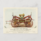 Carte Postale Moteur d'incendie vintage diligent, 1852, restauré (Devant)
