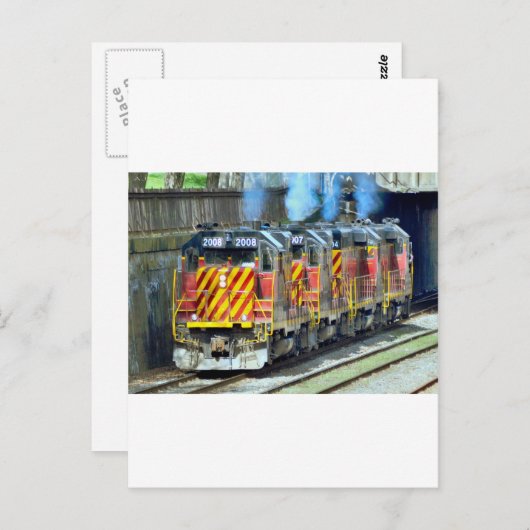 Carte Postale Moteurs de train (Devant / Derrière)