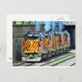 Carte Postale Moteurs de train (Devant / Derrière)