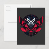 Carte Postale Moth cosmique - Art Folklore Mothman (Devant / Derrière)