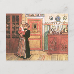 Carte Postale Mother and Baby in the Kitchen