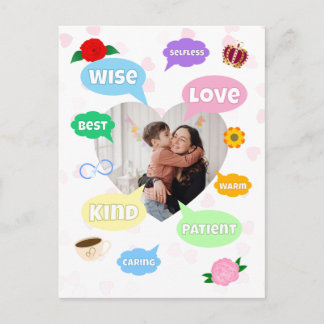 Carte Postale Mothers Day Photo Word Clouds Best Mom Mother