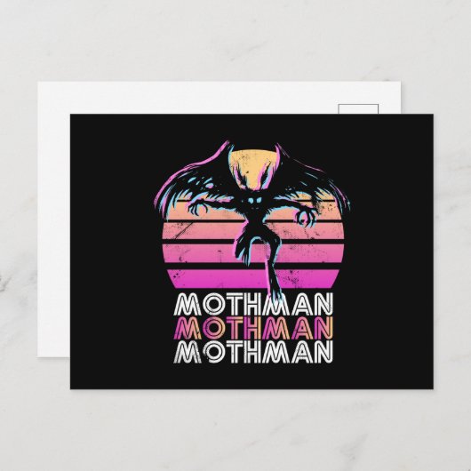 Carte Postale Mothman Retro 80s thème cadeau (Devant / Derrière)