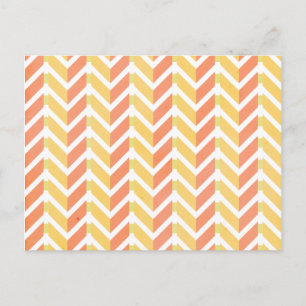 Carte Postale Motif 3D du chevron jaune et corail
