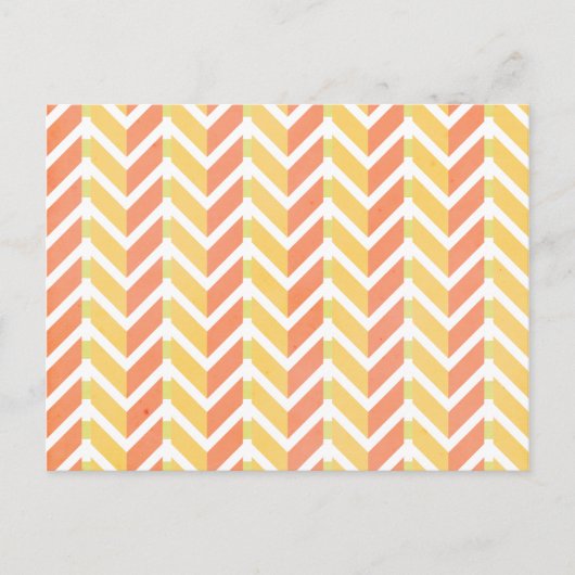 Carte Postale Motif 3D du chevron jaune et corail (Devant)