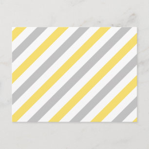 Carte Postale Motif à bandes diagonales grises et jaunes
