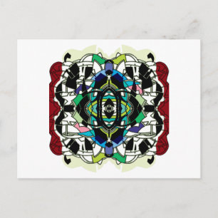 Carte Postale Motif à carreaux