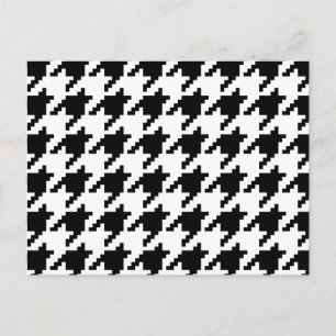 Carte Postale Motif à carreaux Houndstooth 8 bits en pixels