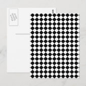 Carte Postale Motif à carreaux noir et blanc (Devant / Derrière)