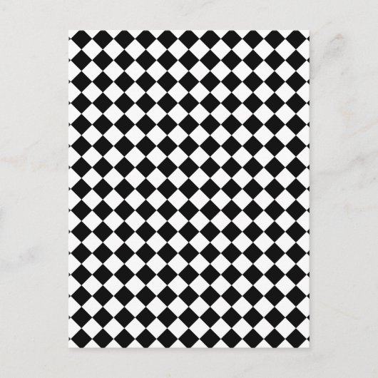 Carte Postale Motif à carreaux noir et blanc (Devant)