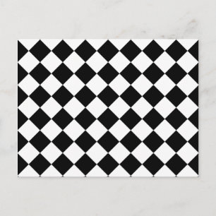 Carte Postale Motif à carreaux noir et blanc