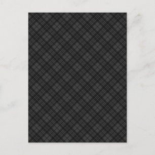 Carte Postale Motif à carreaux tartan noir blanc pour Noël en hi