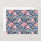 Carte Postale Motif à fleurs de Lotus tropicaux (Devant / Derrière)