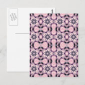 Carte Postale motif à fleurs roses (Devant / Derrière)