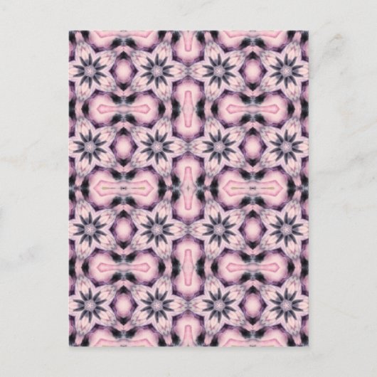Carte Postale motif à fleurs roses (Devant)